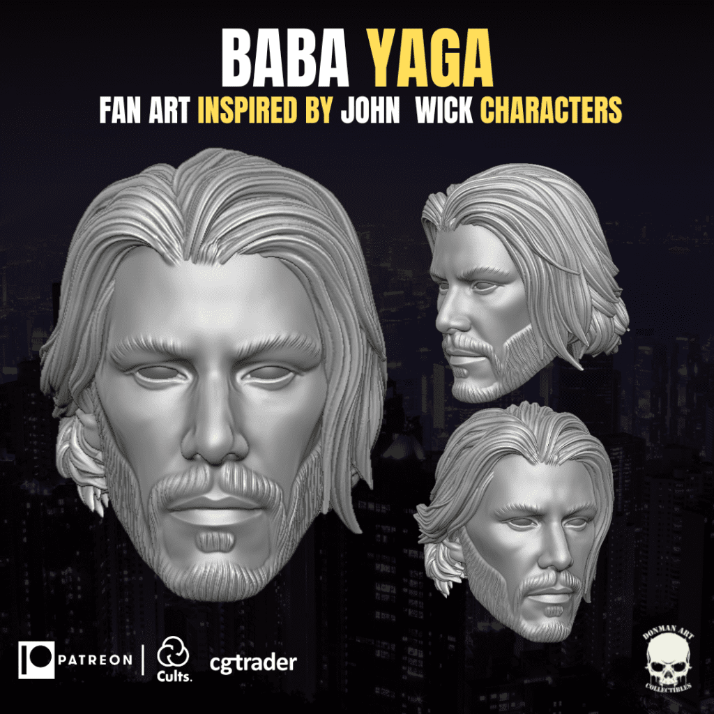 Baba Yaga fan art head 3D printable File For Action Figures - DONMAN ART