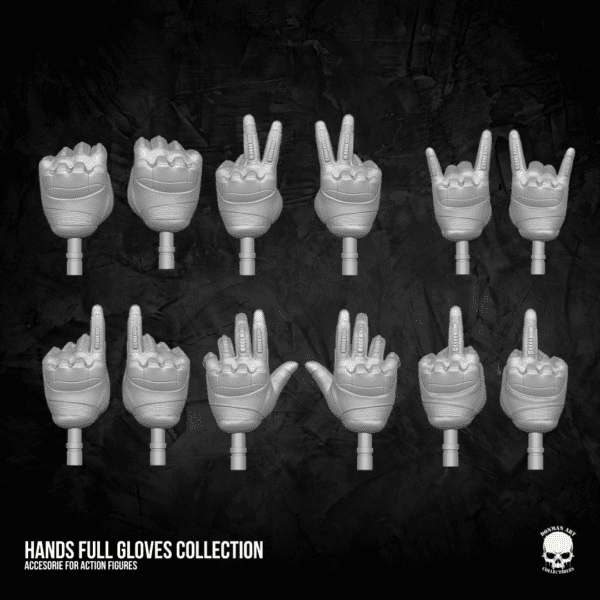 Full Gloves Hands Collection 3D printable files for Action Figures