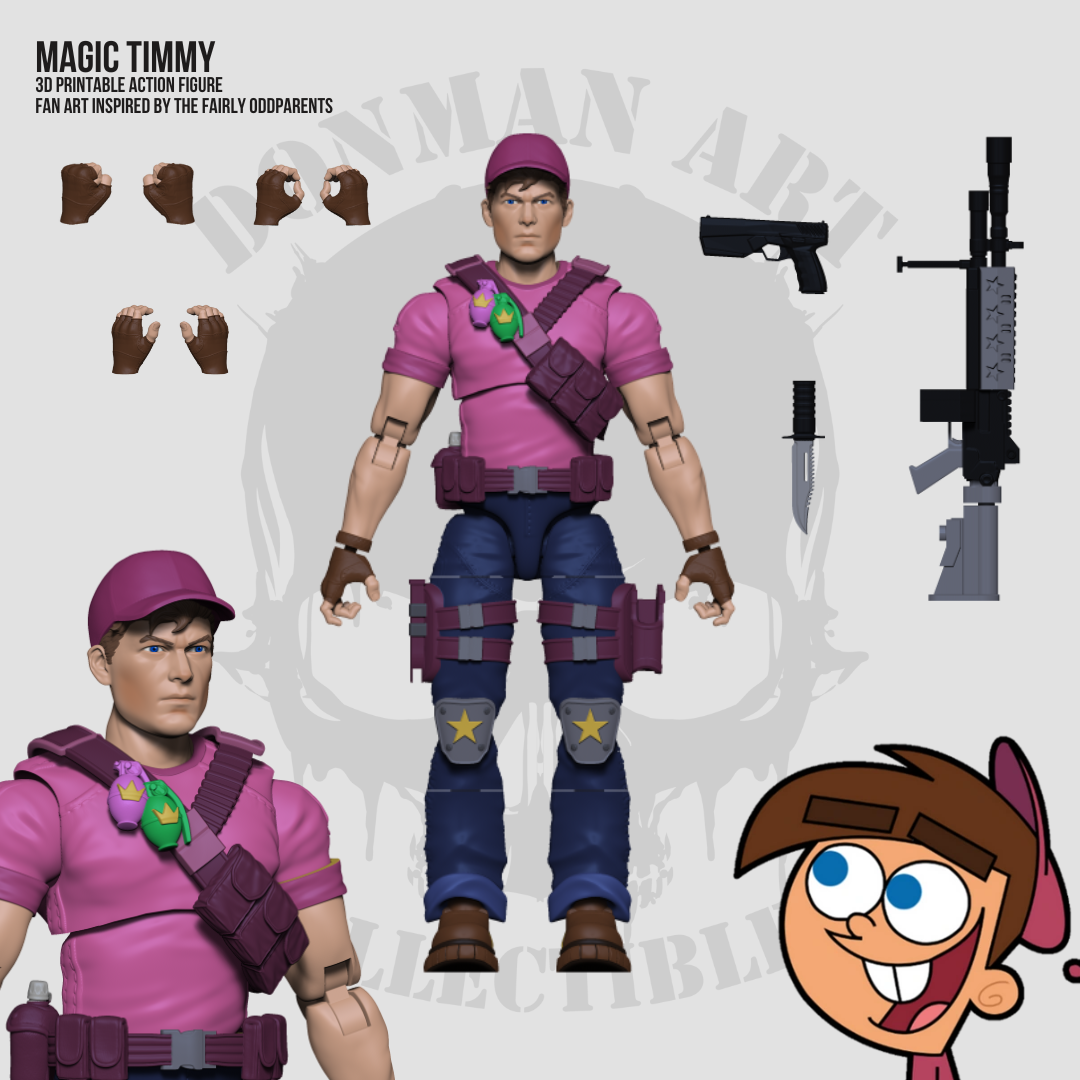 Magic Timmy Full Action Figure STL files - DONMAN ART